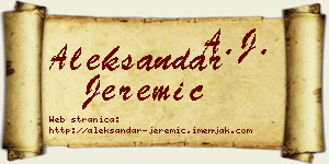 Aleksandar Jeremić vizit kartica